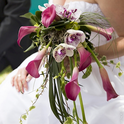 Reportage mariage, photo détails du bouquet de la mariée
