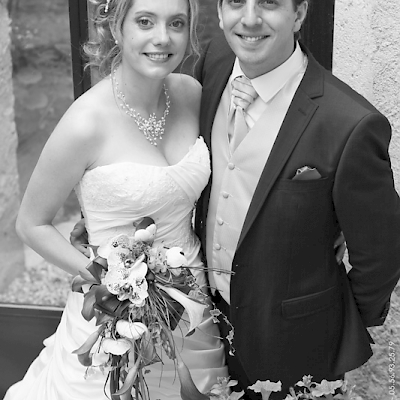 Reportage mariage, photo du couple en noir et blanc