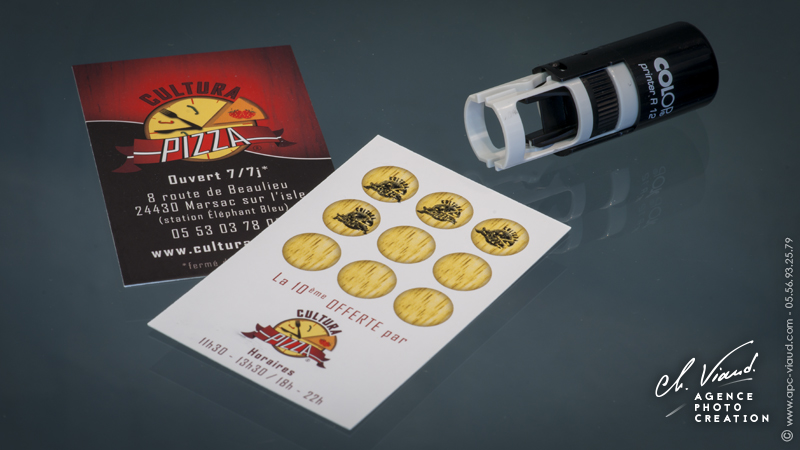 création carte de visite et de fidélité avec tampon pizzeria