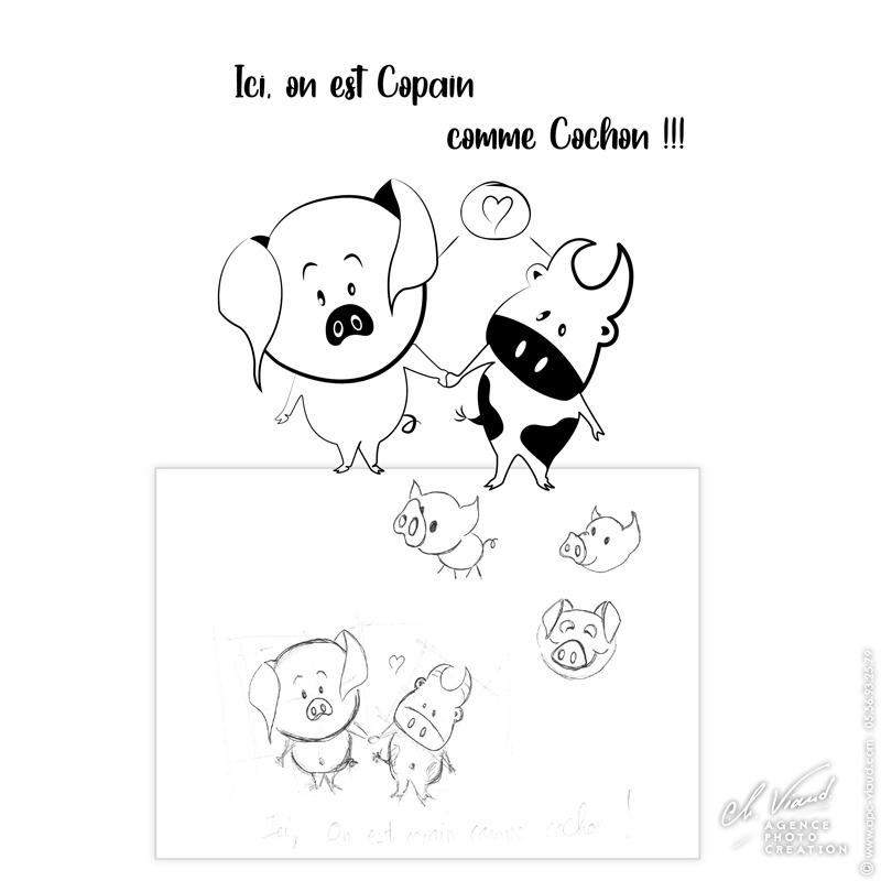 Création d'illustration pour un boucher charcutier